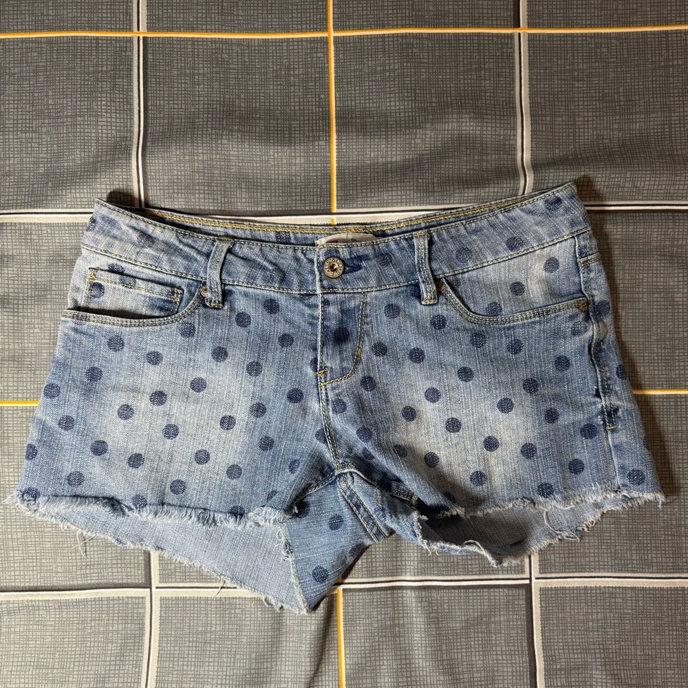 🩳💛Levi’s Blue Polka Dot Denim Shorts Like New Size 9